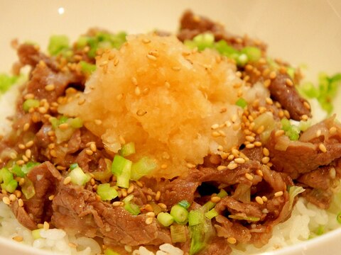 さっぱり美味しい♪みぞれネギ塩牛丼